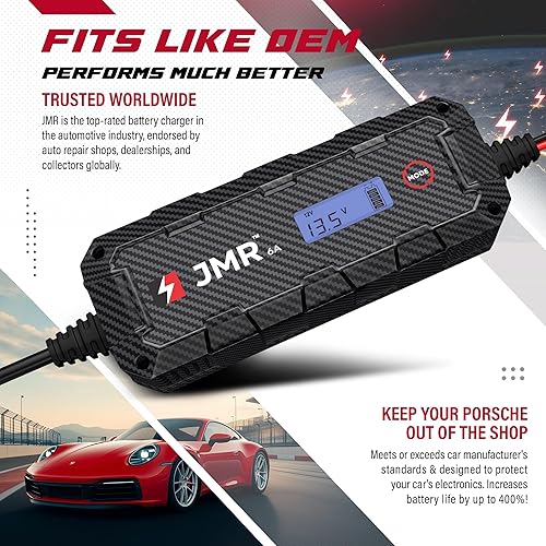Miniatura 3 de JMR - Cargador de batería para Porsche Trickle cargador acondicionador (sin modo litio)