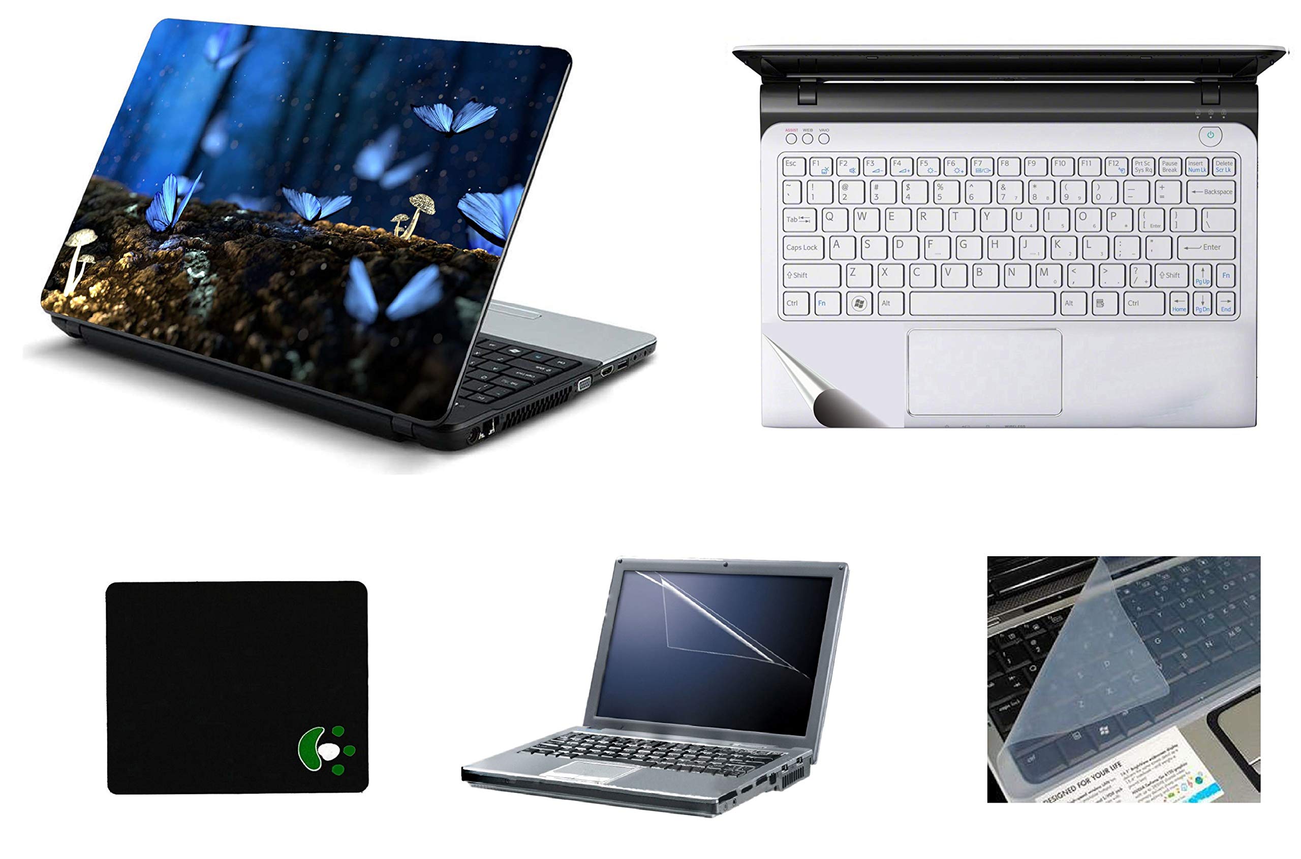 StickerKing 5in1 Vinyl Laptop Accessories Combo 15.6 Inch Butterflies at Night Laptop Skin Sticker, Screen Guard, Key Guard, Mousepad and Palmrest for HP-DELL-Lenovo-ASUS-Acer (Multicolor) (B08NTP236P) Amazon Price History, Amazon Price Tracker