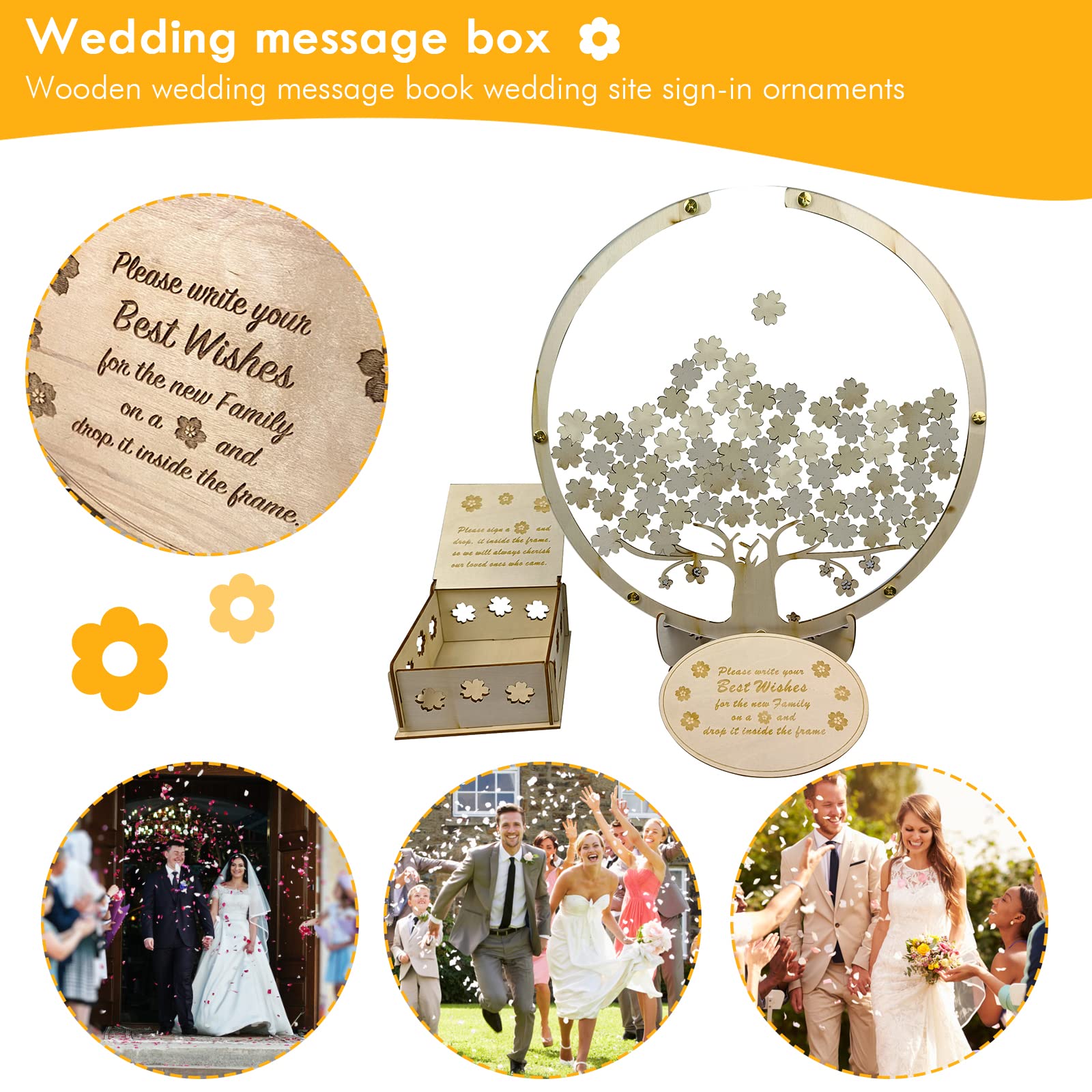 Libro Degli Ospiti Matrimonio Albero In Legno - Alternativo, Souvenir Fai Da Te Per Ricevimento