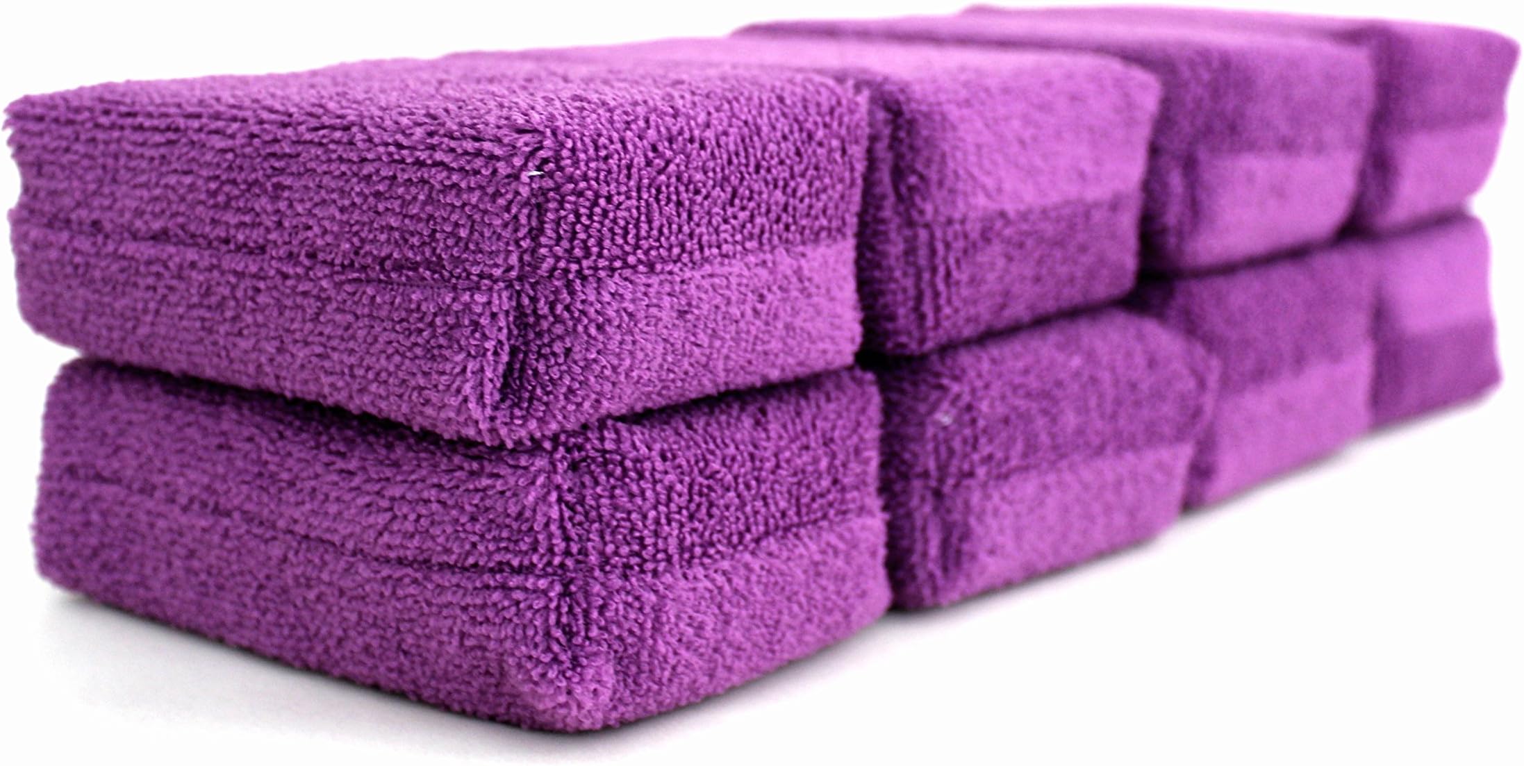 Immaculate Textiles - Professional Grade Microfibre Car Applicator Pads/Sponges - Pack of 8-12x8x4cm : Waxing - Polishing - Detailing - Cleaning - Valet