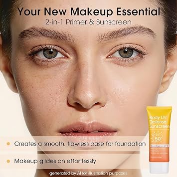 Mineral Sunscreen SPF 50+ with Zinc Oxide, Fragrance Free, Makeup Primer, Hydrating, Lightweight & Fast Absorbing