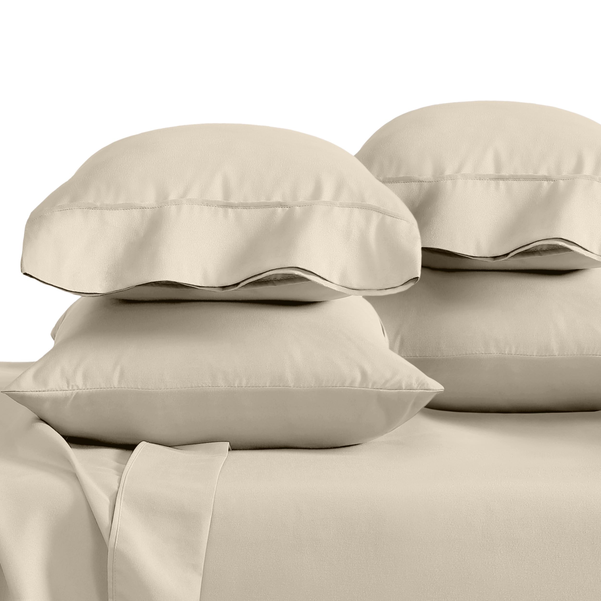 Bare Home Pillowcases Open End (Standard 4 Pack, Sand)