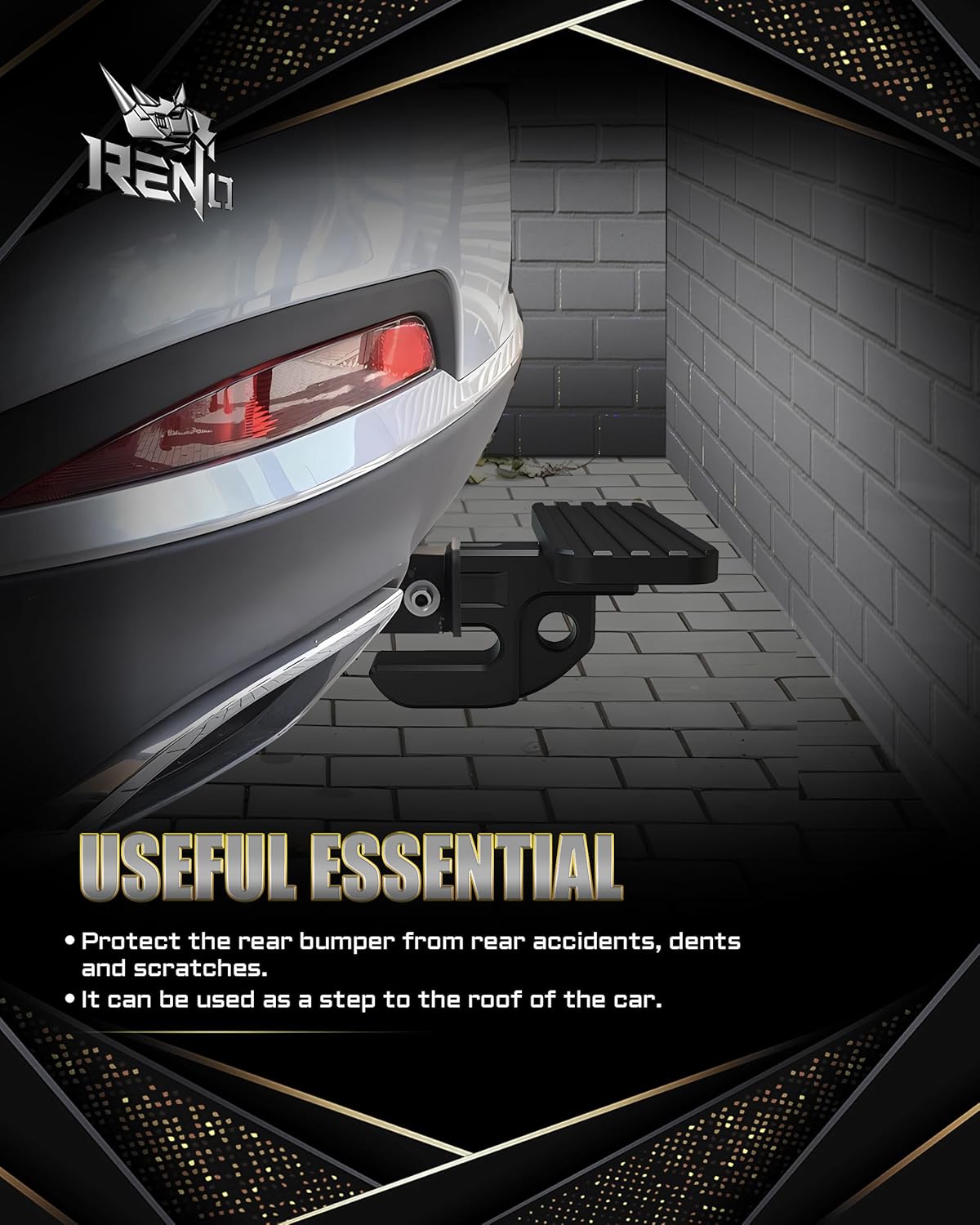 RENO Bumper Step with Slider, 2" Receiver Hitch Slider Skid Protection 45,000 lbs Fit for 3/4" D-Ring or Soft Shackle for Trucks Off-Road Vehicle Towing Recovery Hitch Protection (Aluminum, Black) - Image 4