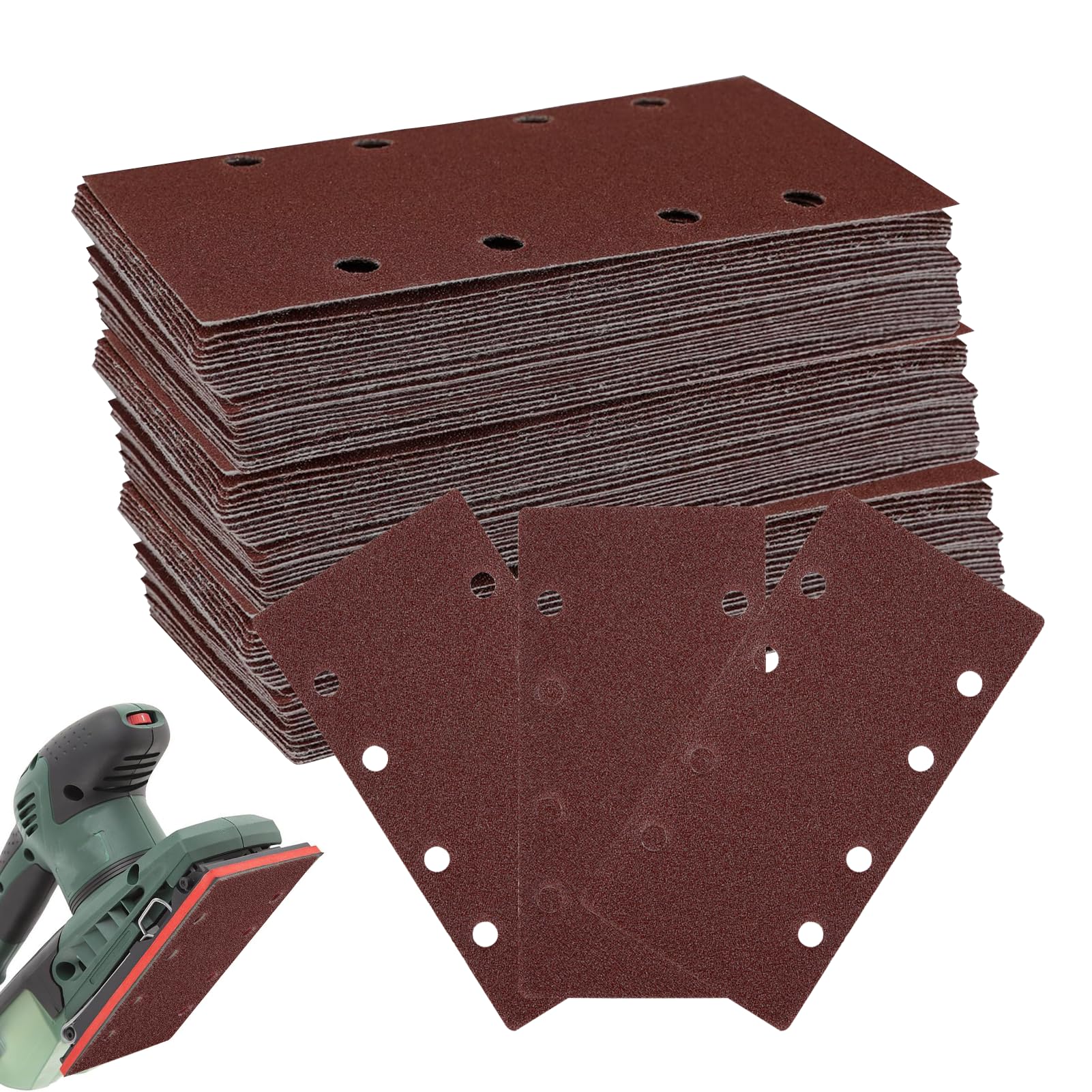 30PCS Sandpaper for Electric Sander 93 x 185 mm Sander Pads, 40 Grits Rectangular Sanding Sheets