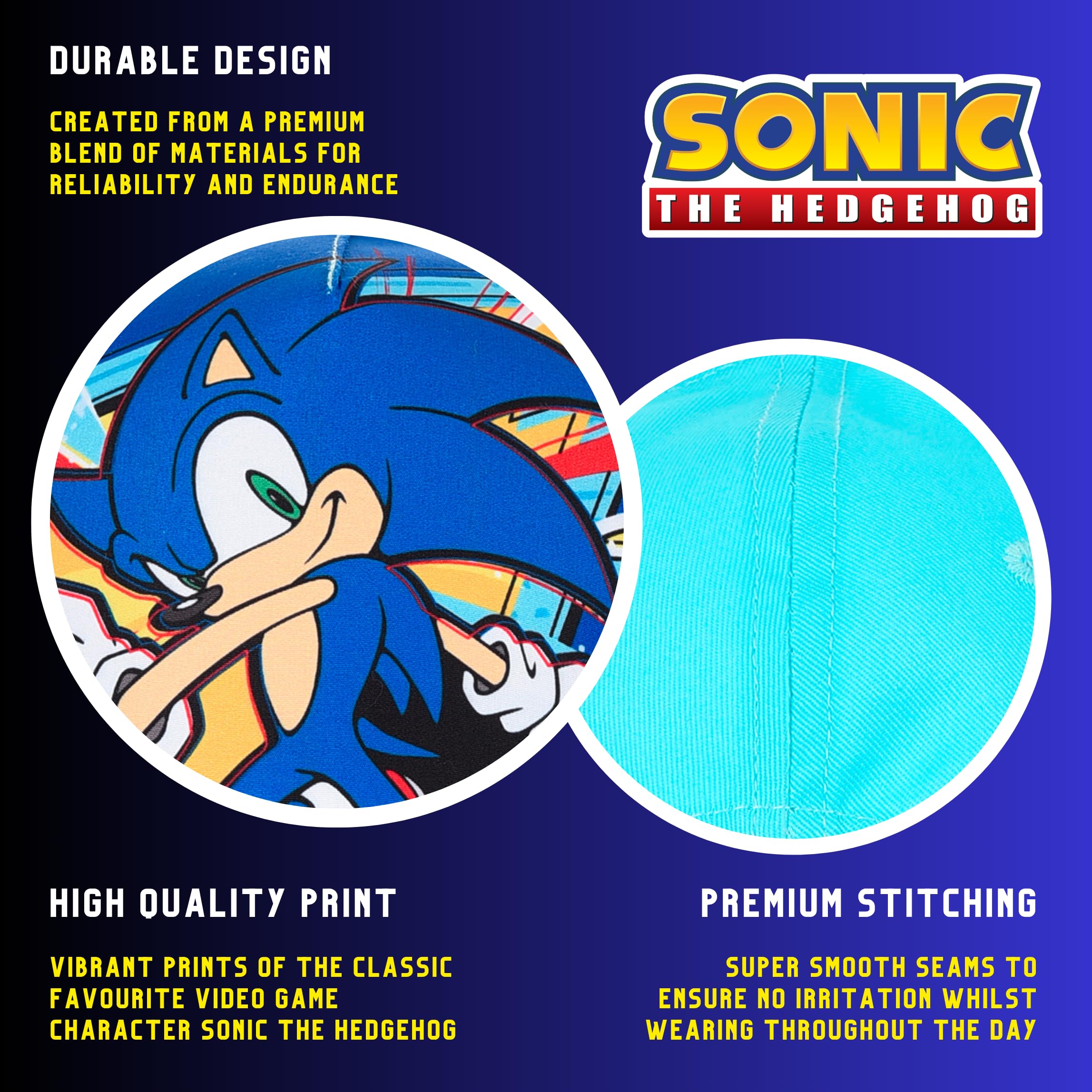 Sonic The Hedgehog Gorra y Gafas de Sol para Niños Protección UV Verano