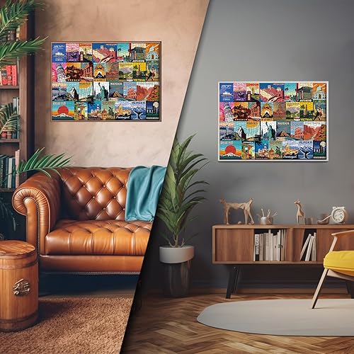 Miniatura 6 de Pósteres de viaje para adultos de 1000 piezas en adelante, rompecabezas de póster vintage PICKFORU Colecciona México, Brasil, rompecabezas de