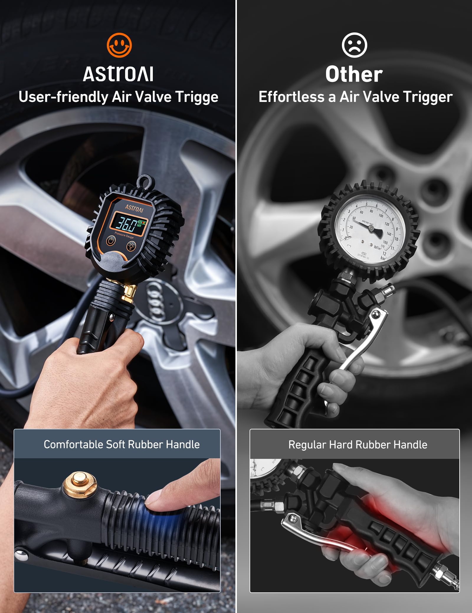 AstroAI Digital Tire Inflator with Pressure Gauge, 250PSI (Orange)