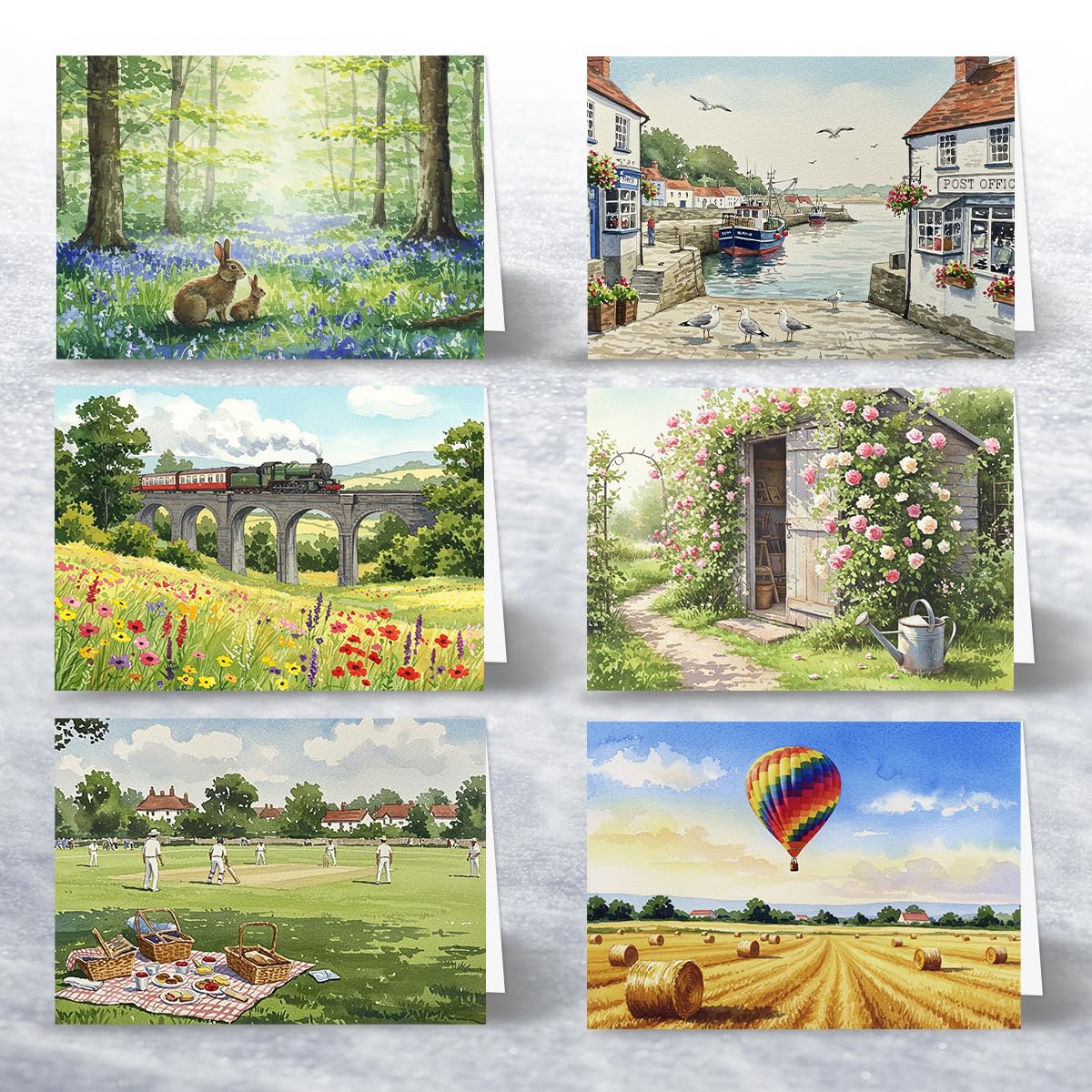 24 x British Scenic Watercolour Landscapes Greeting Cards - A great value Multipack, Eco Friendly and Designed and Printed in the UK - Image 4