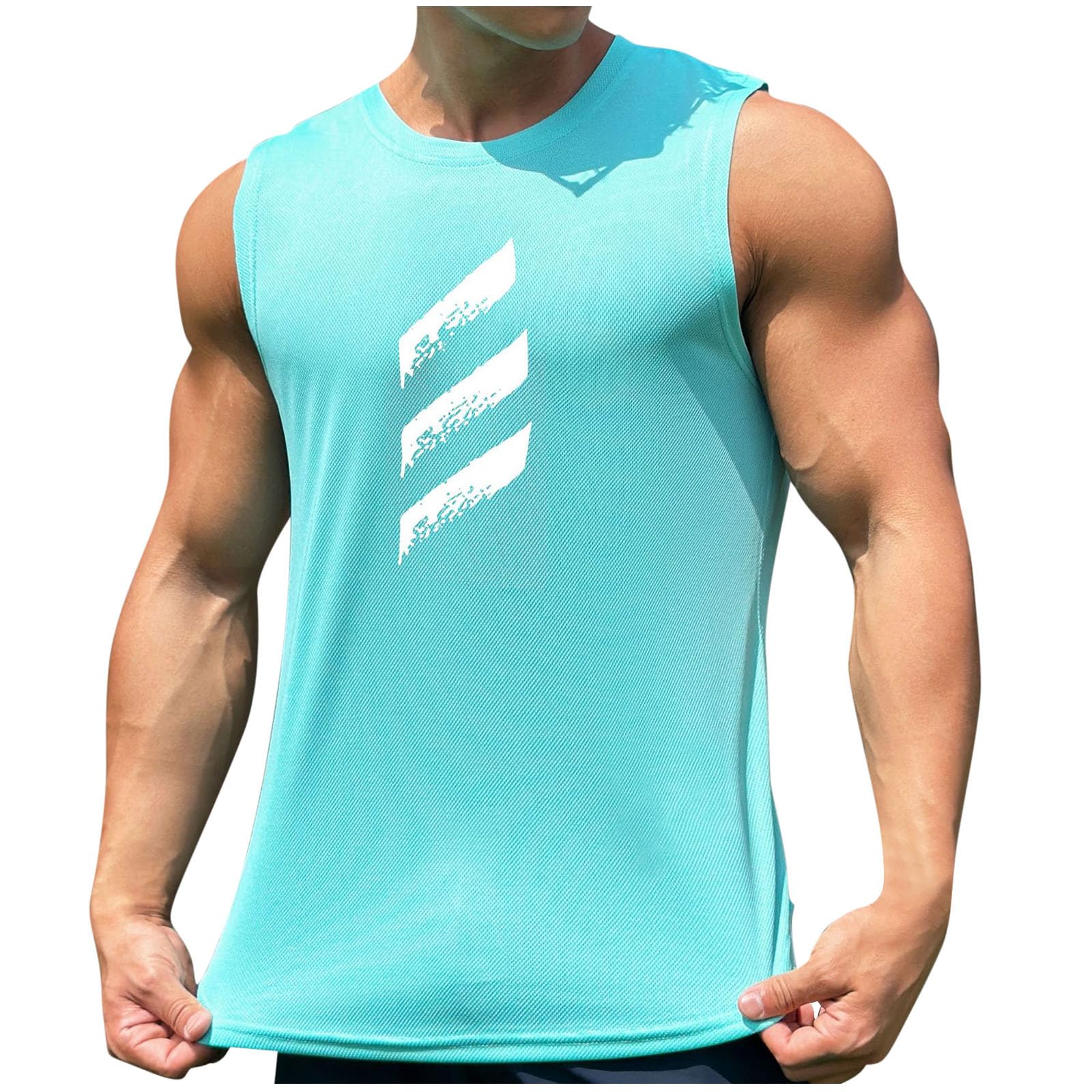 Débardeur Homme Tee-Shirt sans Manche Teeshirt Décontracté Été T-Shirts Impression Musculation Tshirt Doux Léger Mode Tee Shirt Manches Courtes Extensible Quotidien Vêtements