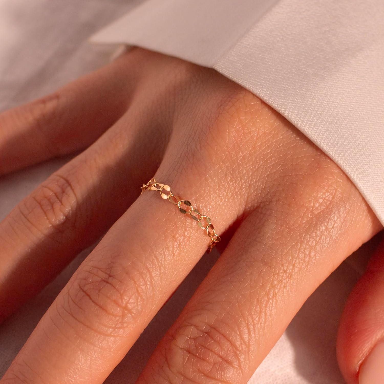 Heart Syndrome Permanent jewelry 14K Gold Filled Ring Chain Permanent Gold Chain Ring Best Gift for Her