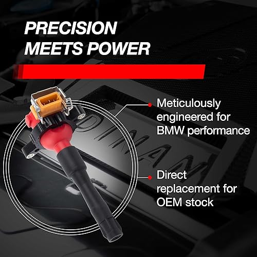 Miniatura 3 de Dinan Bobina de encendido D650-0006 (rojo) para modelos seleccionados de la serie BMW M y S M52 M54 M62 M73 S52 y S62 - Repuesto para números de