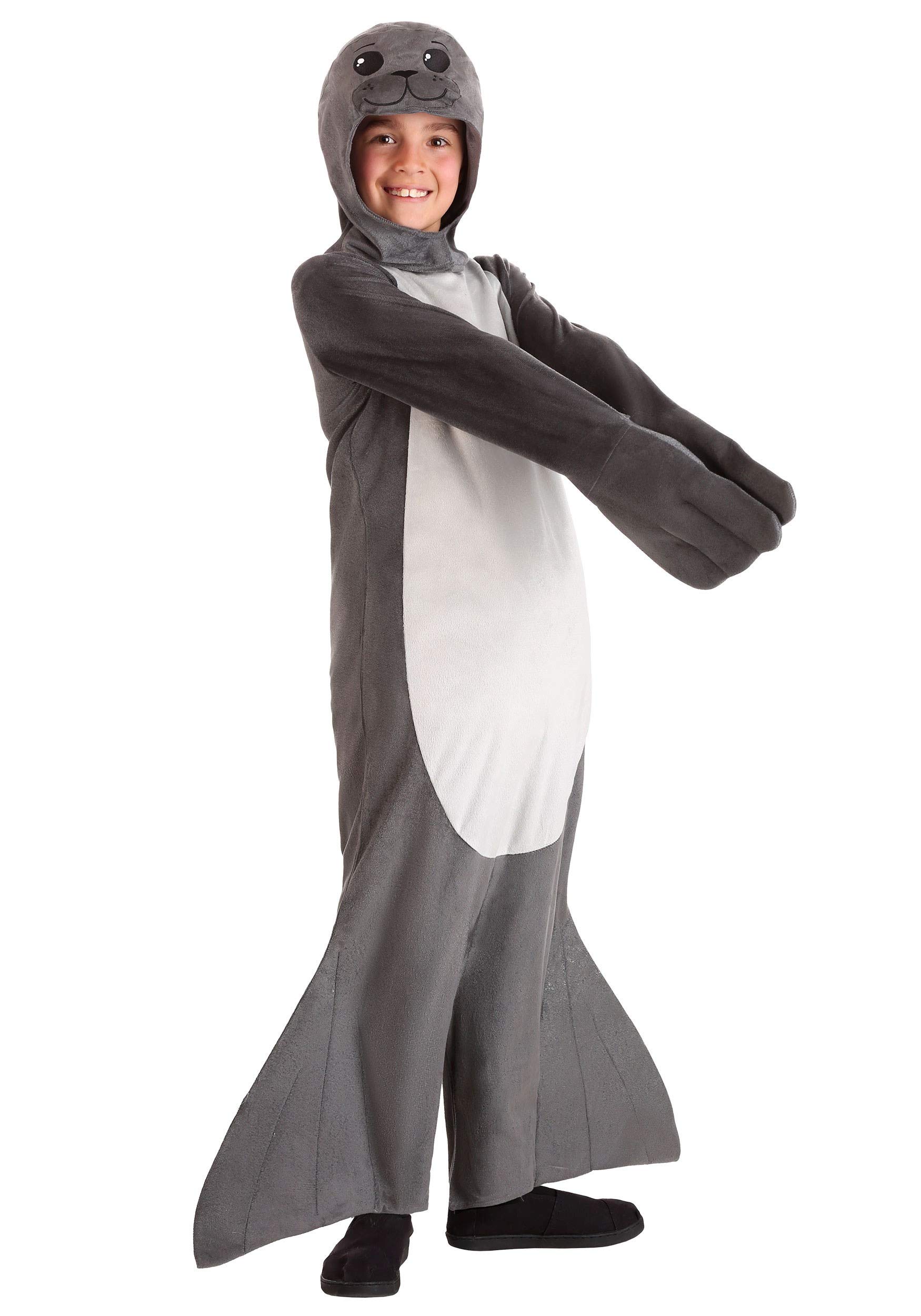 Fun Costumes Kid's Seal Costume - Bodysuit with Hood and Attached Mitts