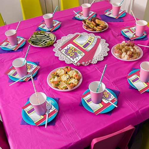 Miniatura 6 de 100 servilletas de papel de los años 90 desechables de regreso a los años 50, 80 y 90, servilletas de almuerzo para retro de los años 50, 1980,