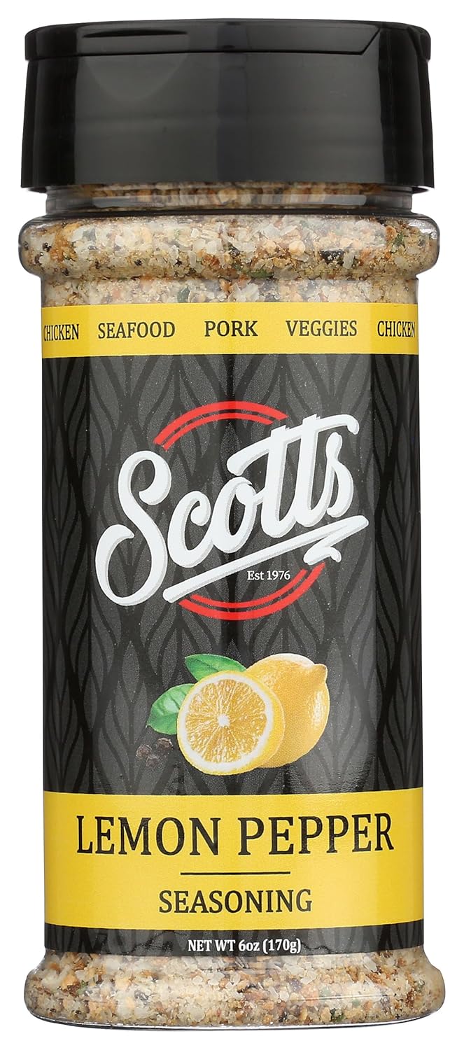 Scotts Food, Lemon Pepper Seasoning, 6 Ounce (Pack of 2)