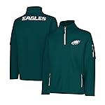 Ultra Game NFL Official Adults Quarter-Zip Super Soft Pullover Sweatshirt with Zipper Pockets - Unisex, Philadelphia Eagles, Team Color Updated, Small