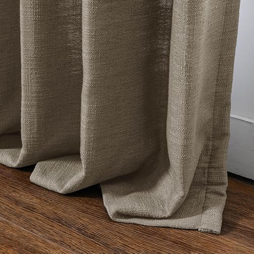 Miniatura 113 de Drapifytex Cortina plisada de lino sintético, cortina para oscurecer la habitación, 56 pulgadas de ancho x 96 pulgadas de largo, cortina de cobre 26