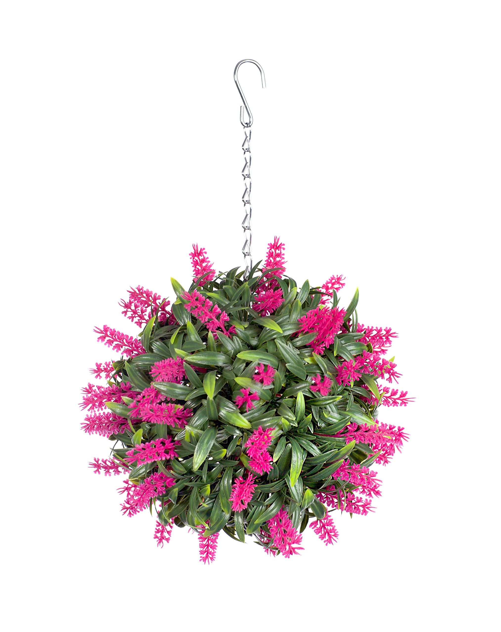Best Artificial Pink Lavender Flower Ball Lush Long Leaf Topiary Grass **Uv Fade Protected** (24Cm)