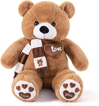 Amazon Co Jp Yunnasi ぬいぐるみ クマ 特大 動物 くまのぬいぐるみ 大きい 抱き枕 巨大 お祝い ふわふわ 子供 彼女への贈り物 クリスマス お誕生日プレゼント ギフト 80cm ブラウン おもちゃ
