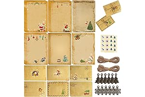 74 Pieces Christmas Stationery Vintage Writing Paper and Envelopes Set