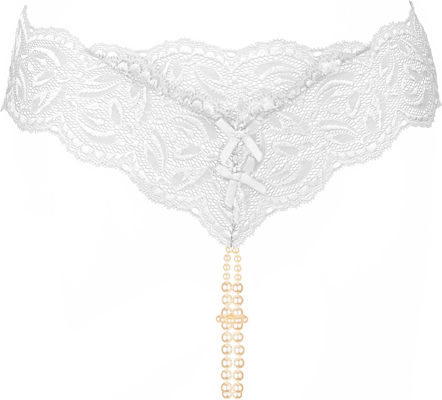 Bracli Women's Night Paris Double Strand Pearl Thong, Red, Plus