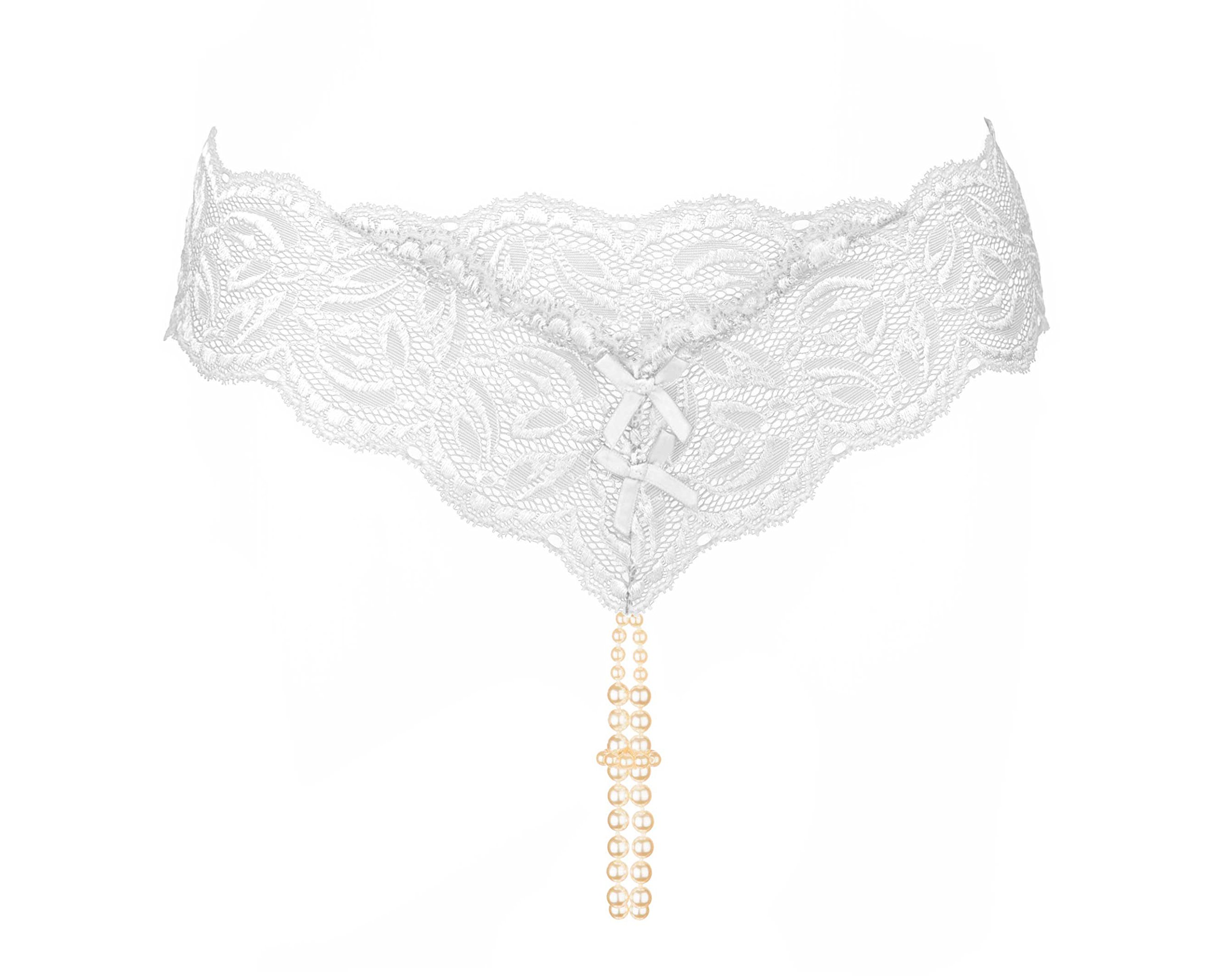 Bracli Women's Night Paris Double Strand Pearl Thong, Red, Plus