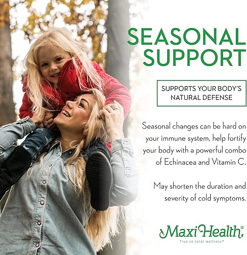 Miniatura 4 de Maxi Health - Extracto líquido orgánico de equinácea suprema con vitamina C - Suplemento de apoyo inmunológico Gotas de equinácea - 1000 mg de raíz