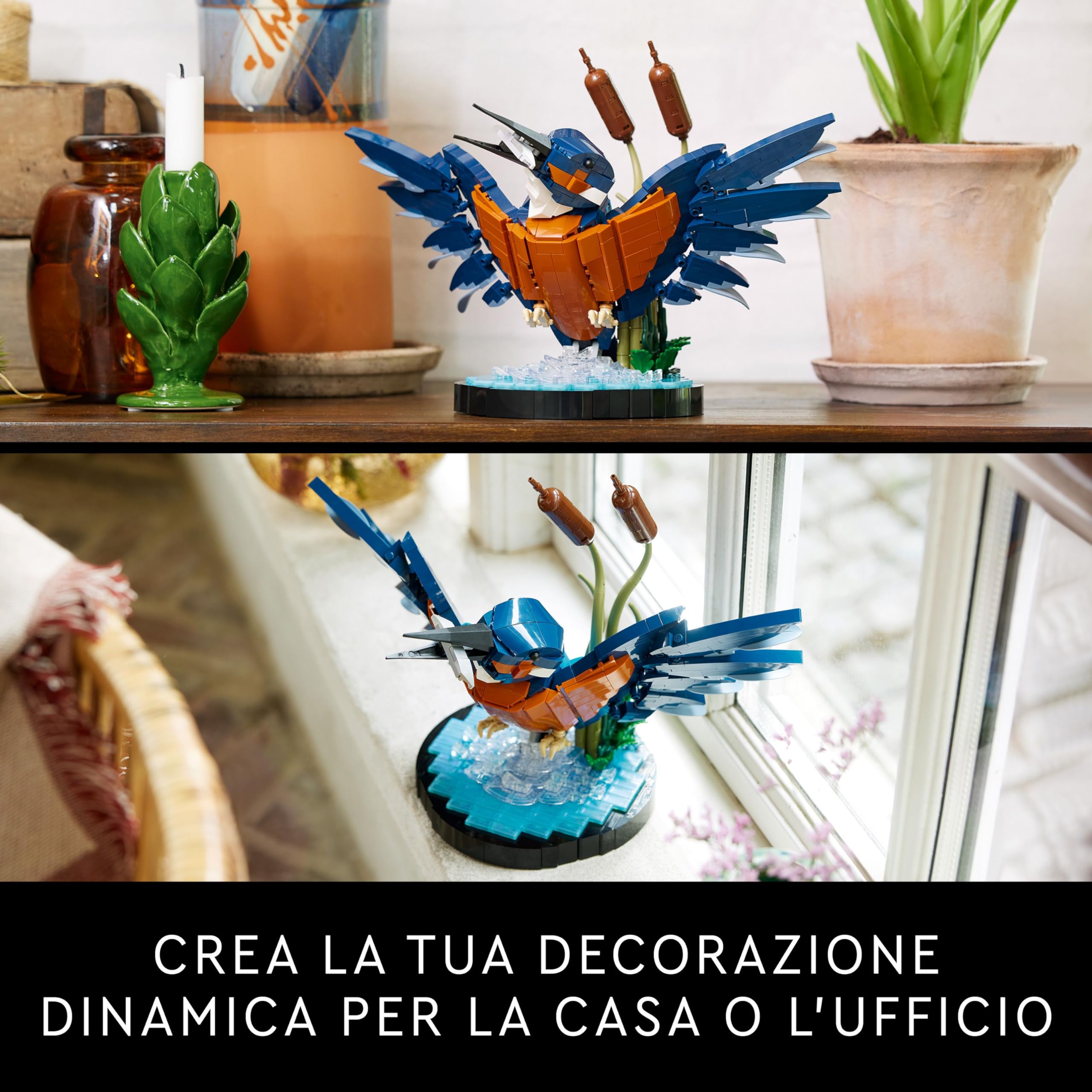 LEGO Icons Martin Pescatore, Kit Modellismo per Adulti Amanti degli Uccelli e dell'Ornitologia, Idea Regalo per Arredamento di Casa o dell'Ufficio, Hobby Creativo e Decorazione per la Scrivania 10331