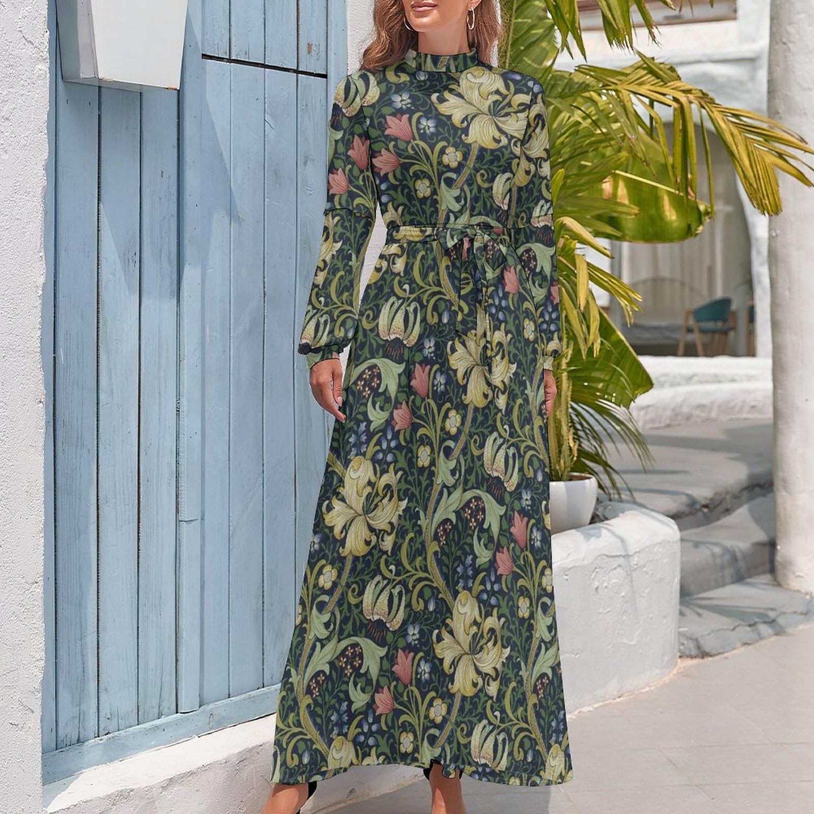 Amazon.co.jp: ロングワンピース William Morris ウィリアム・モリス