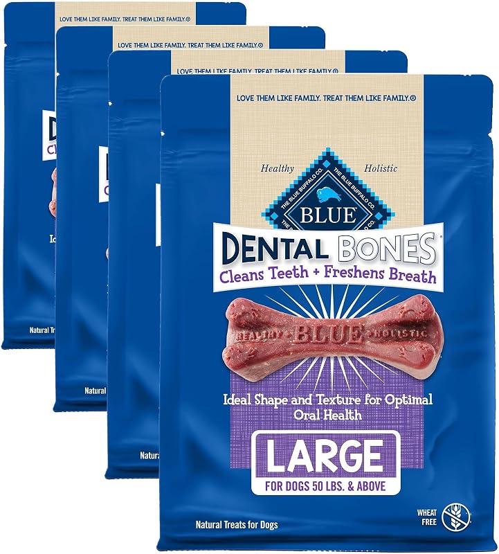 Ossos Dentais Blue Buffalo para Cães Grandes, 17 unidades, 765 g, Pacote com 4