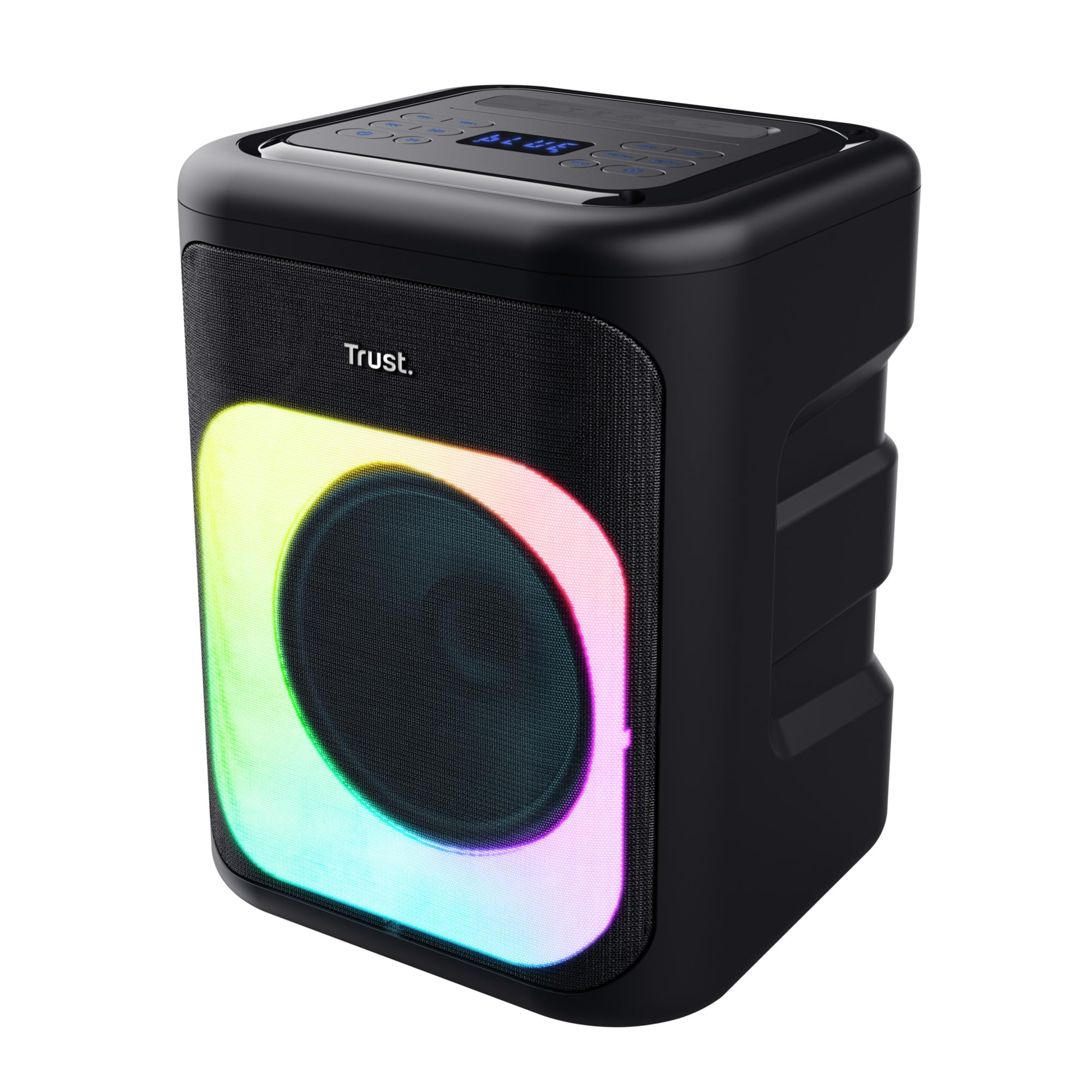 Trust Azura Cassa Bluetooth Portatile 100W per Feste, Altoparlante Bluetooth LED RGB Wireless Party Speaker Intemperie IPX4, Batteria Ricaricabile 11 Ore, 2 Ingressi per Microfono Karaoke - Nero
