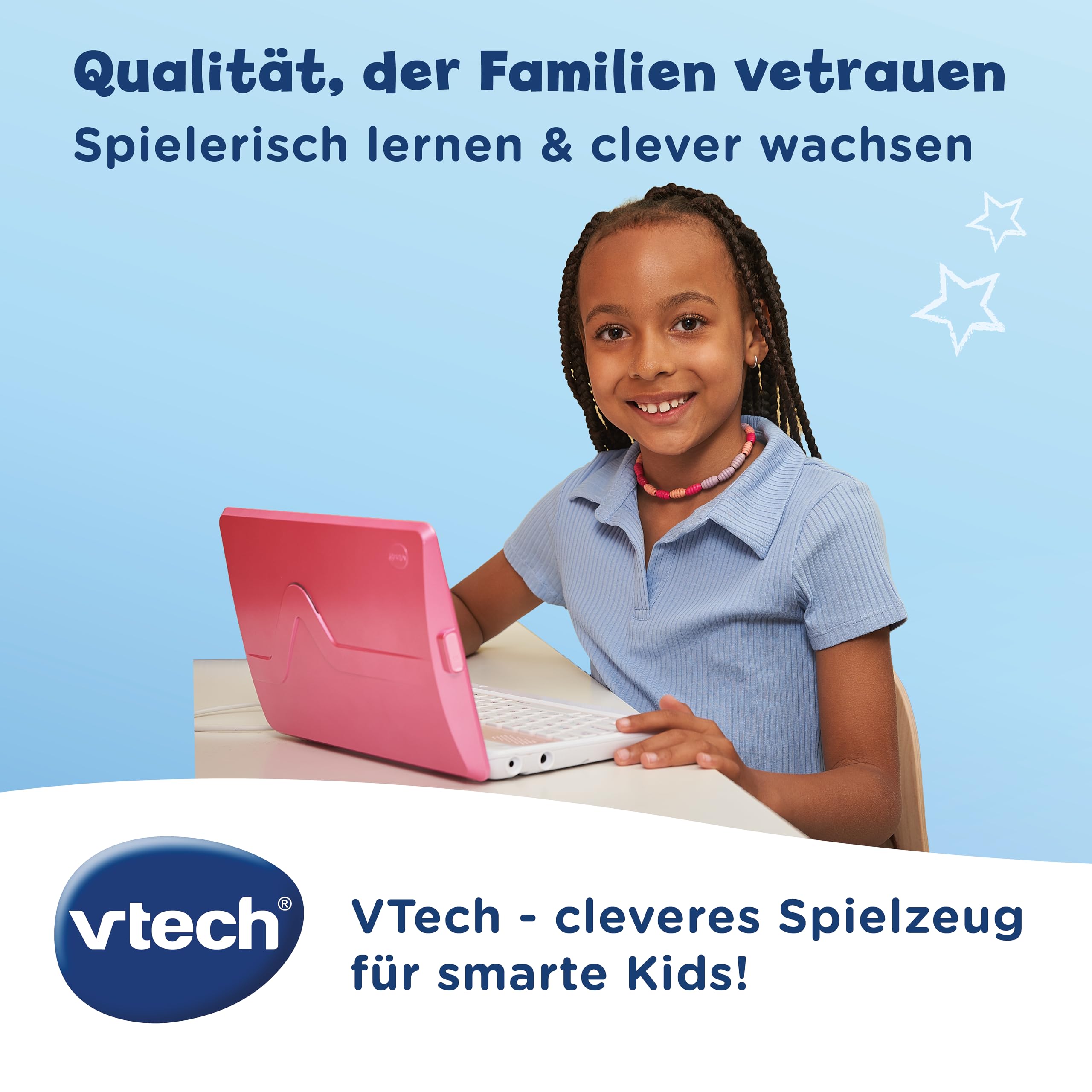 VTech Genio laptop edukacyjny XL różowy – komputer edukacyjny z dużym ekranem LCD o przekątnej 7" z dostępem do Internetu, programem tekstowym i wieloma treściami edukacyjnymi – dla dzieci w wieku