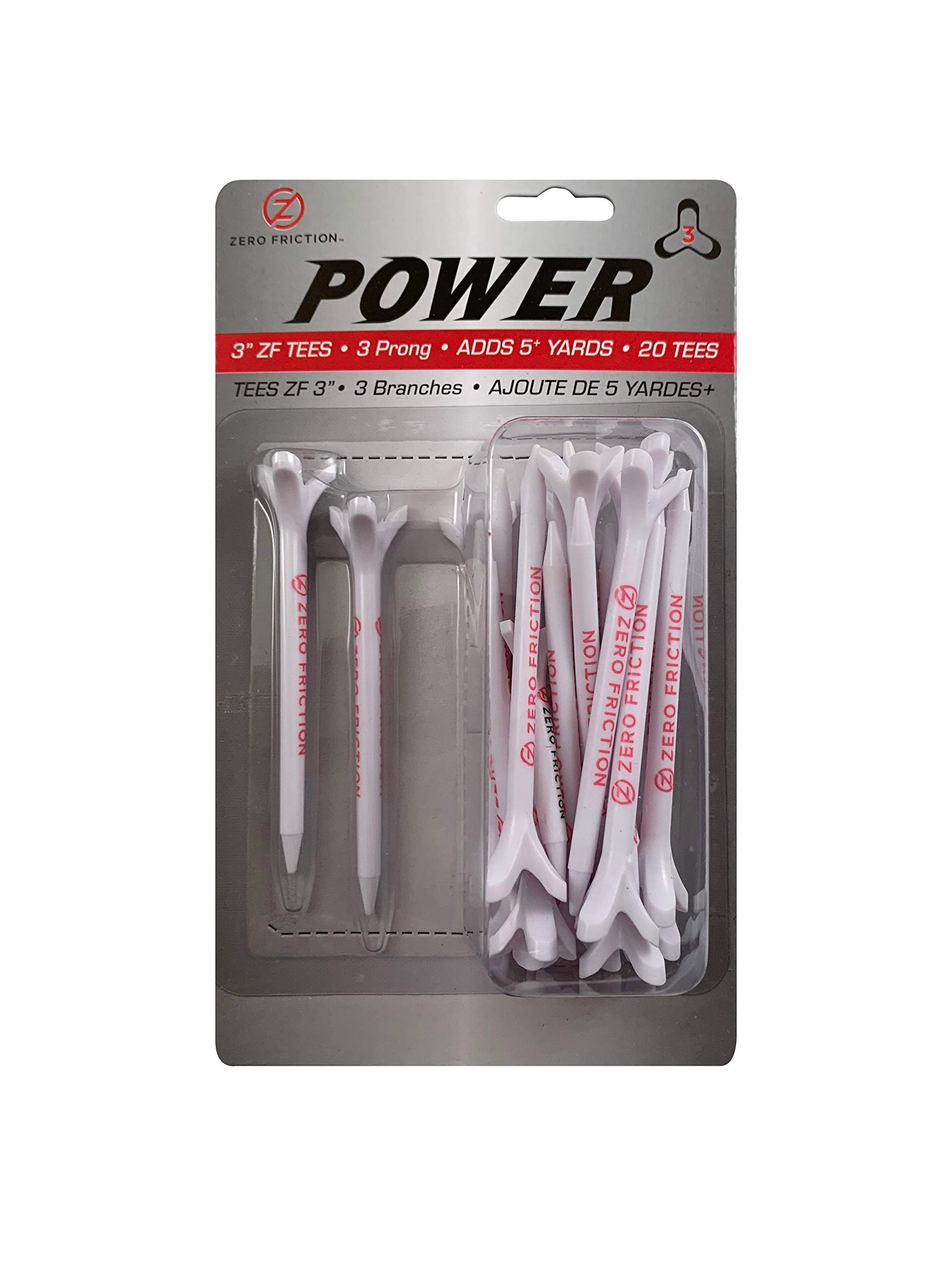 Zero FrictionPower 3 Golf Tees, Maximum Distance and Accuracy