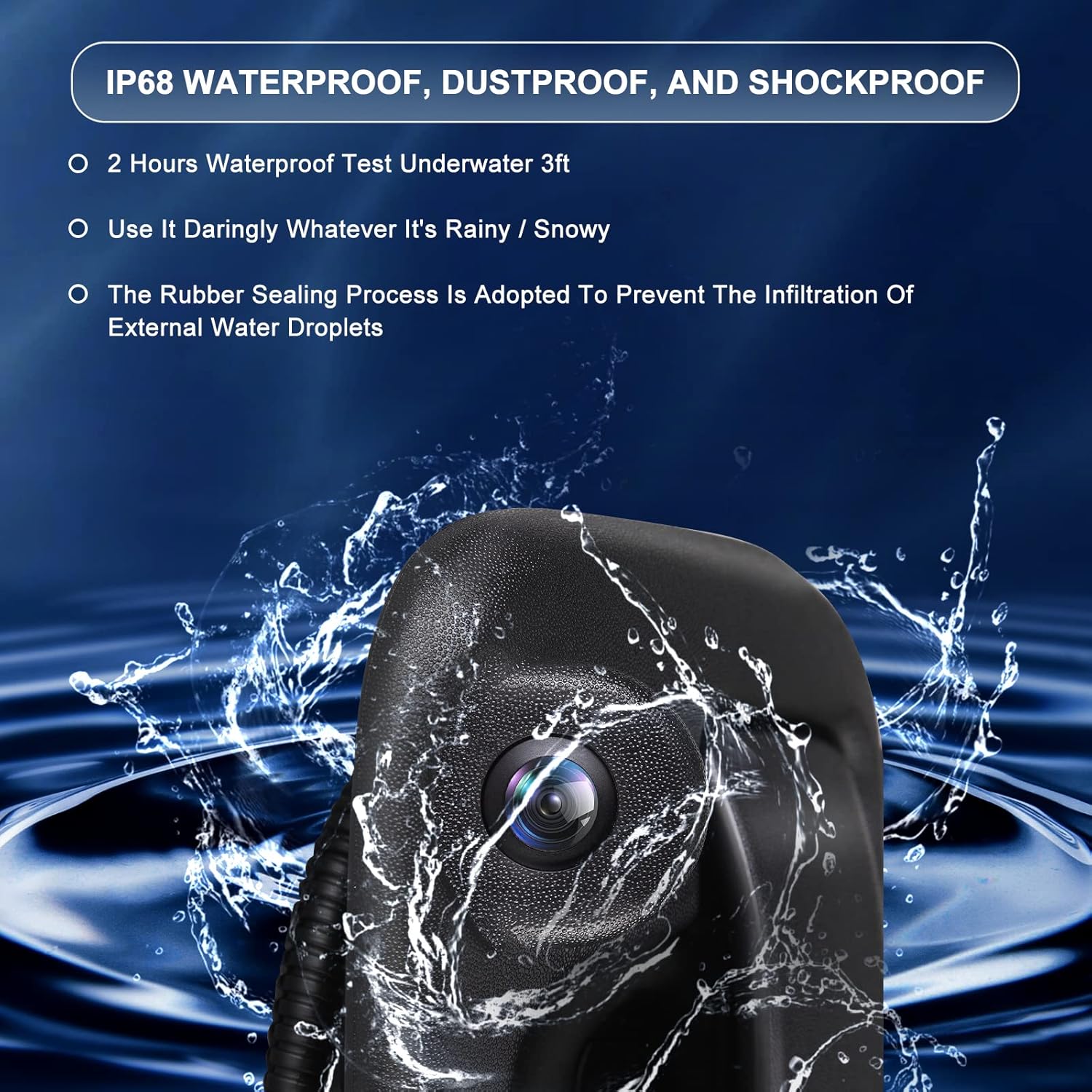 Rear Tailgate Handle Reverse View Backup Camera Replacement for Ford F150 2004-2014, F250 / F350 / F450 Super Duty 2008-2016 8L3Z-9943400-AC