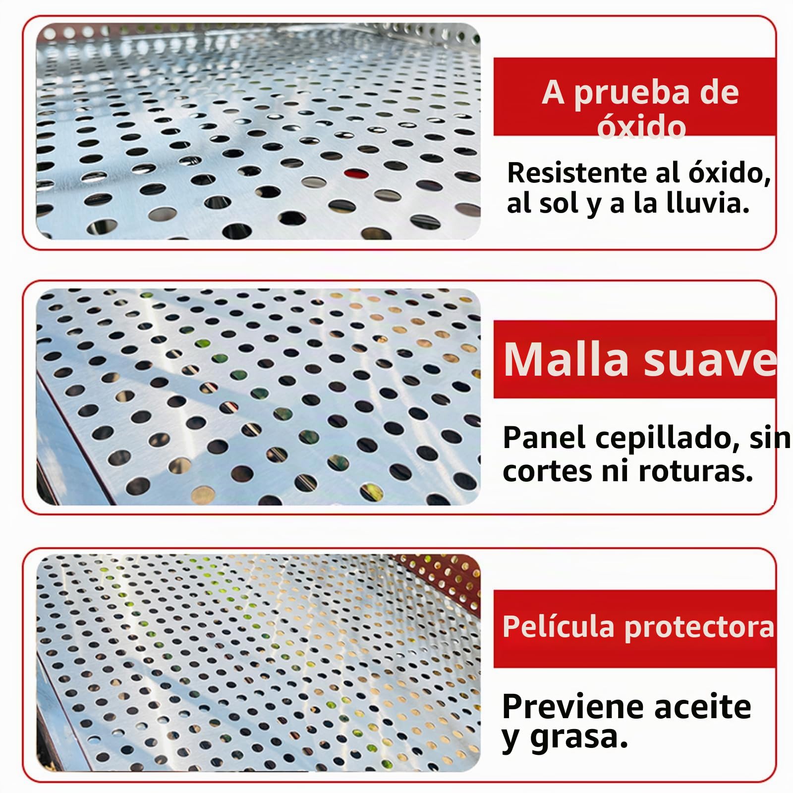 Chapa Perforada de Acero Inoxidable 304,Placa Perforada anticaídas,Expandido Metal Malla Placa Pantalla Decorativas Mallas,Apertura de 8 mm,para Balcones Escaleras Valla Jaula