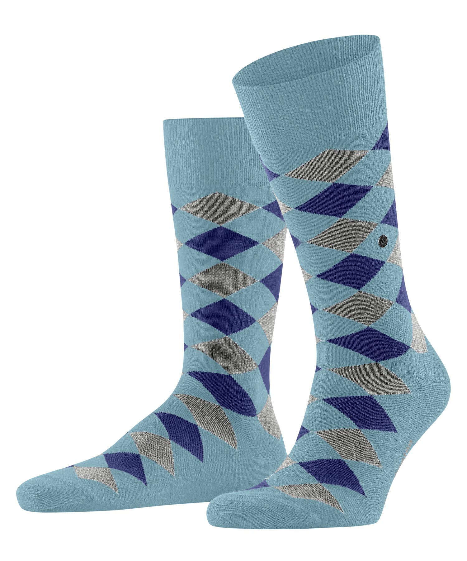 Burlington Men's Danny M So Cotton Patterned Socks 1 Pair, Blue Key Largo 6852, 6.5-11