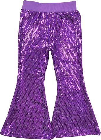 Toddler Girl Purple Glitter Pants Sequin Pants