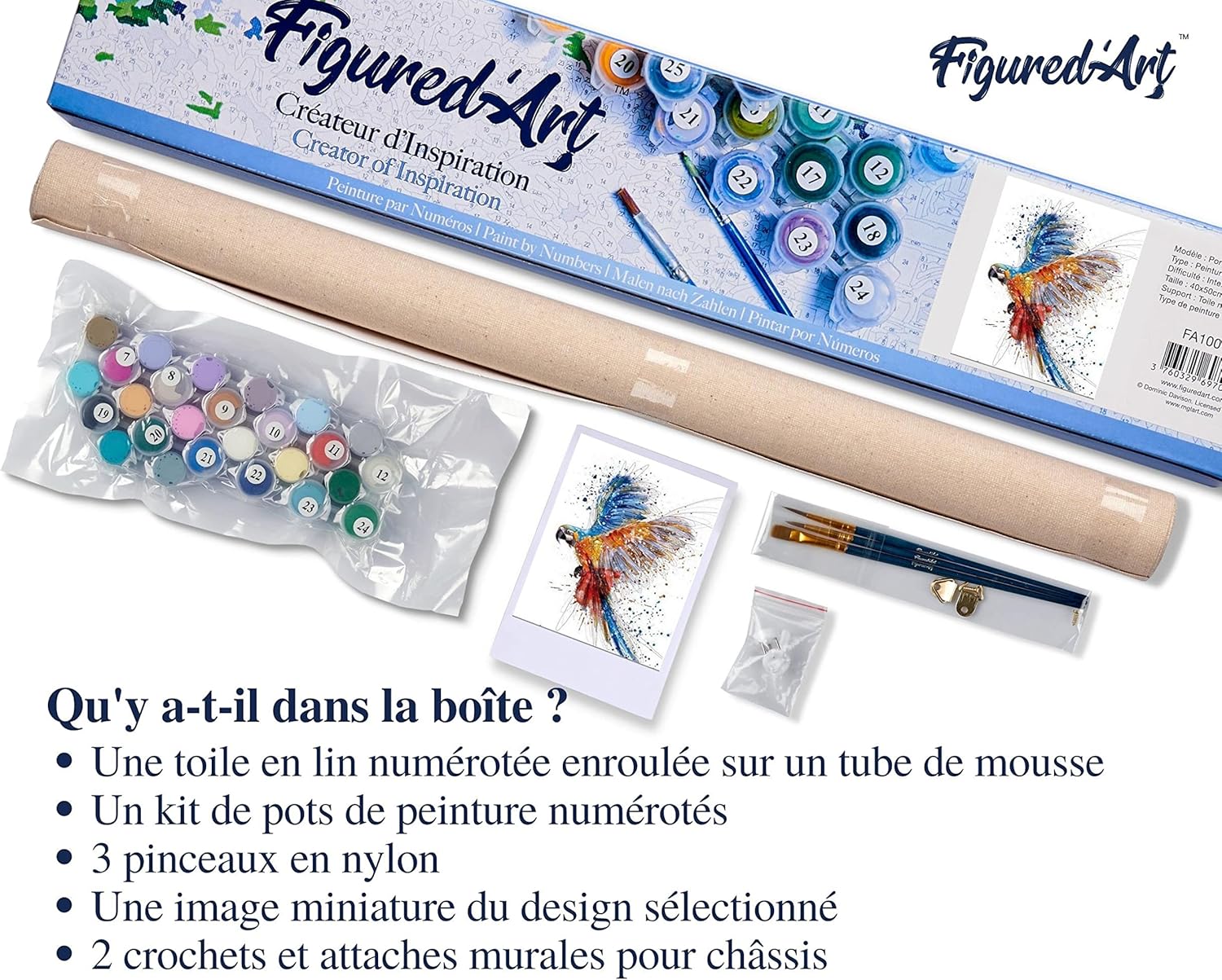 Figured'Art Paint by Numbers for Adults Retirement and Tranquility 16"x20" - Craft Art Painting DIY Kit Rolled Canvas Without Frame
