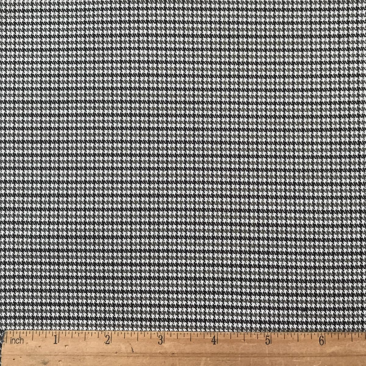 Stretch Houndstooth Fabric 7.5 oz per Square Yard for Sewing Kilt Skirt Jacket Suit Upholstery Furnishing Width 59 Inch (Pattern 01, 2 Yard pre Cut)