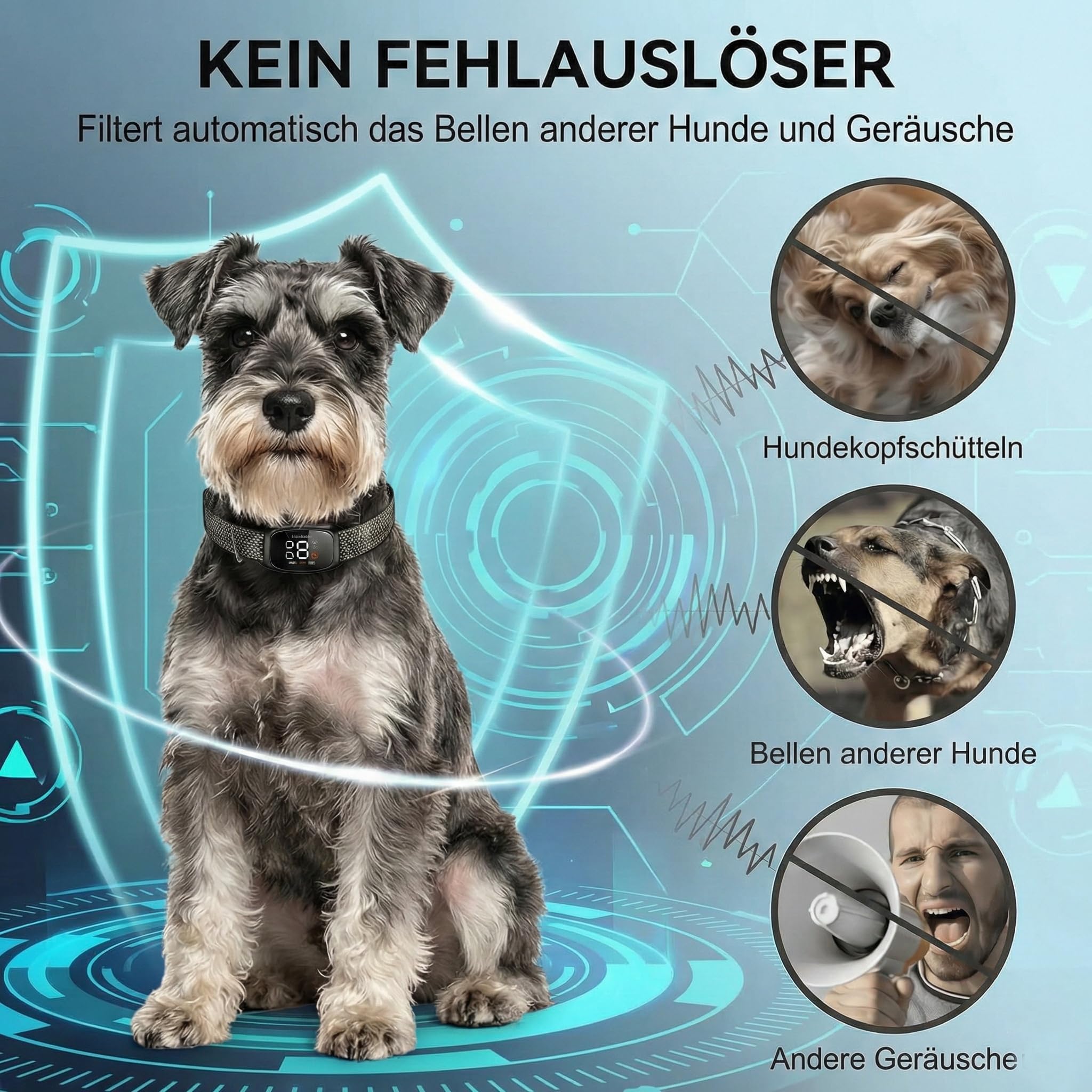 Barkey - Haustierfreundliches Halsband zur Förderung von ruhigem Verhalten - Ideal für Alltag und Reisen, bietet Sicherheit (Schwarz)