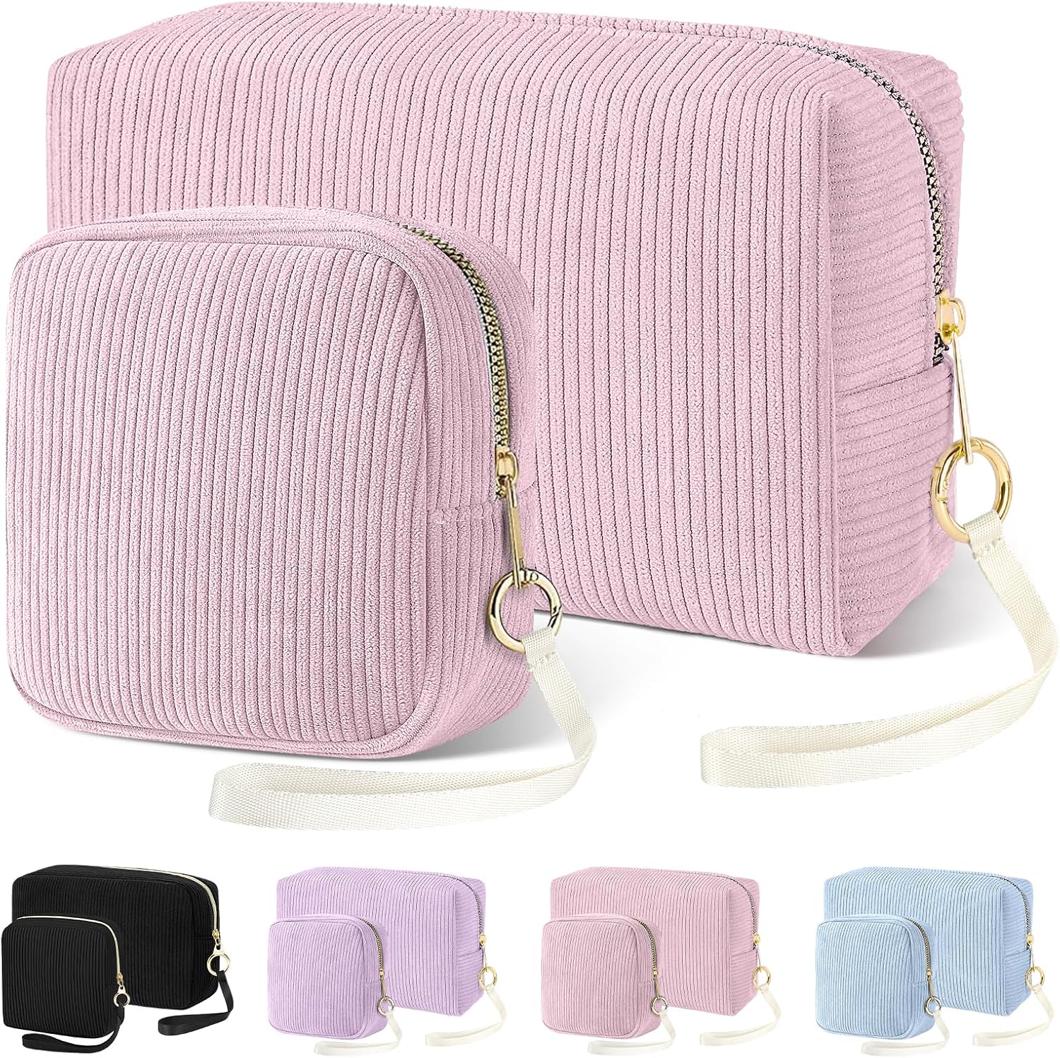 Likesing Tampon Holder for Purse, Corduroy Women Period Bag Pouch(Pink)