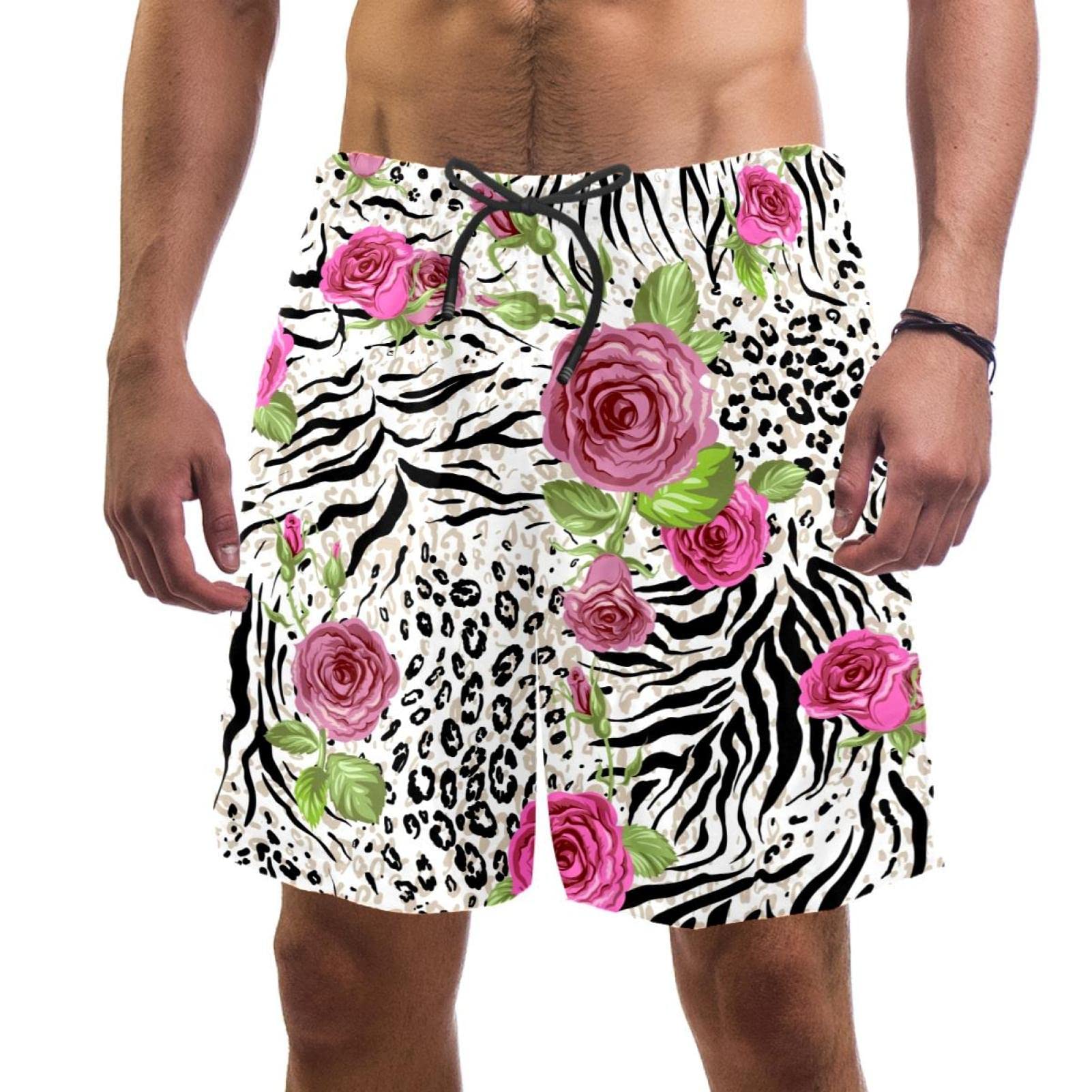 Maillots de bain pour hommes séchage rapide short de plage imprimé fleuri - 6