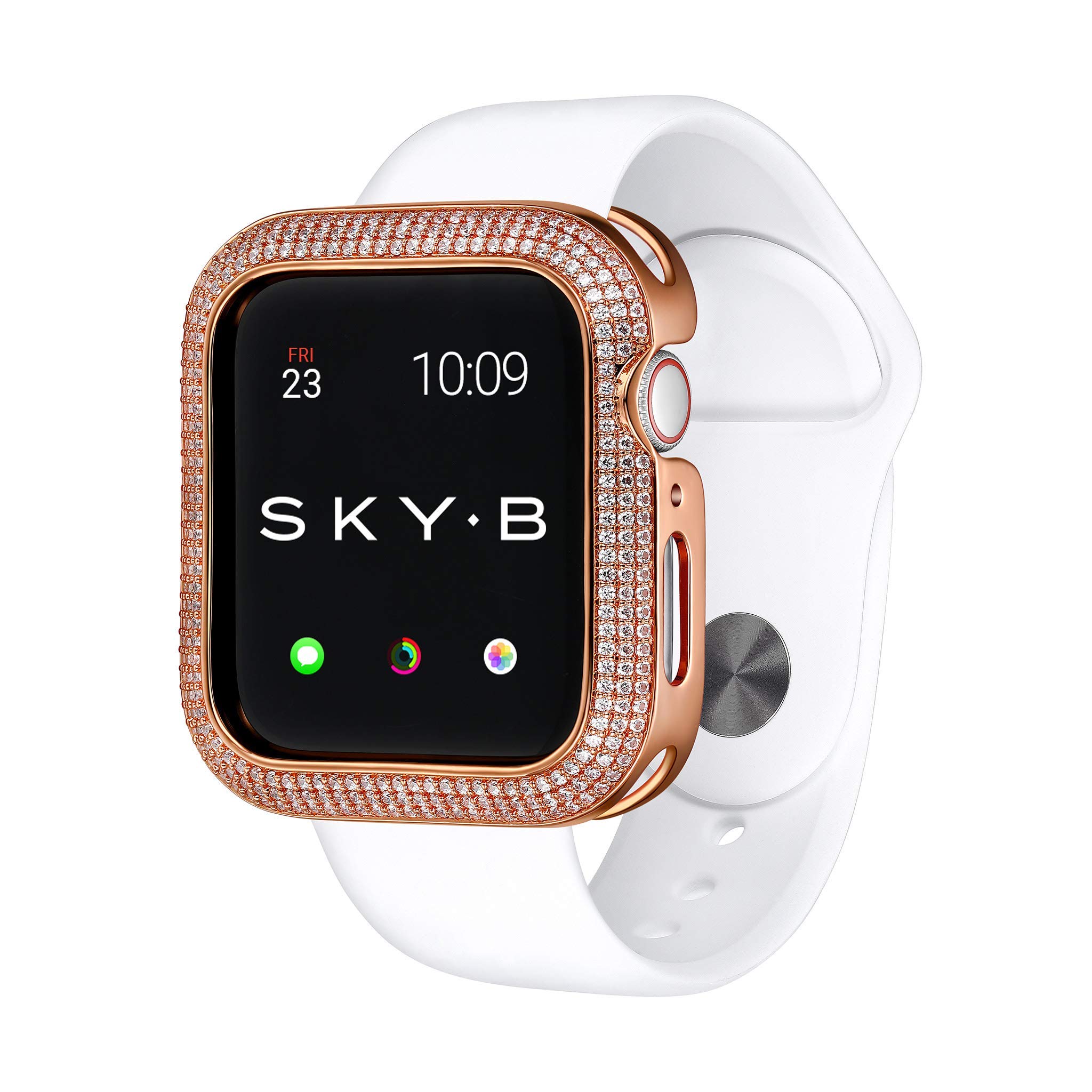 Skybtriple Halo Rose Gold Protective Jewelry Case For Apple Watch