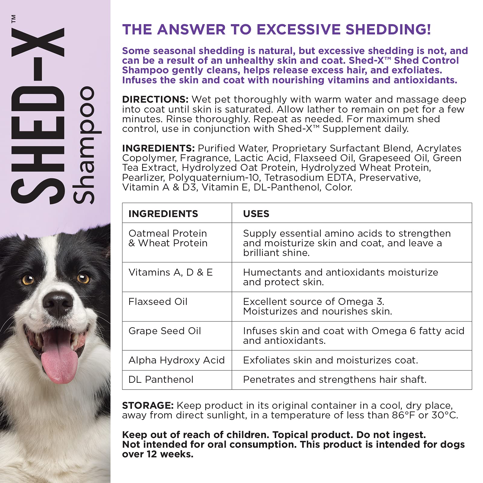 ShedX Shed Control Shampoo for Dogs, 16 oz Reduce Shedding
