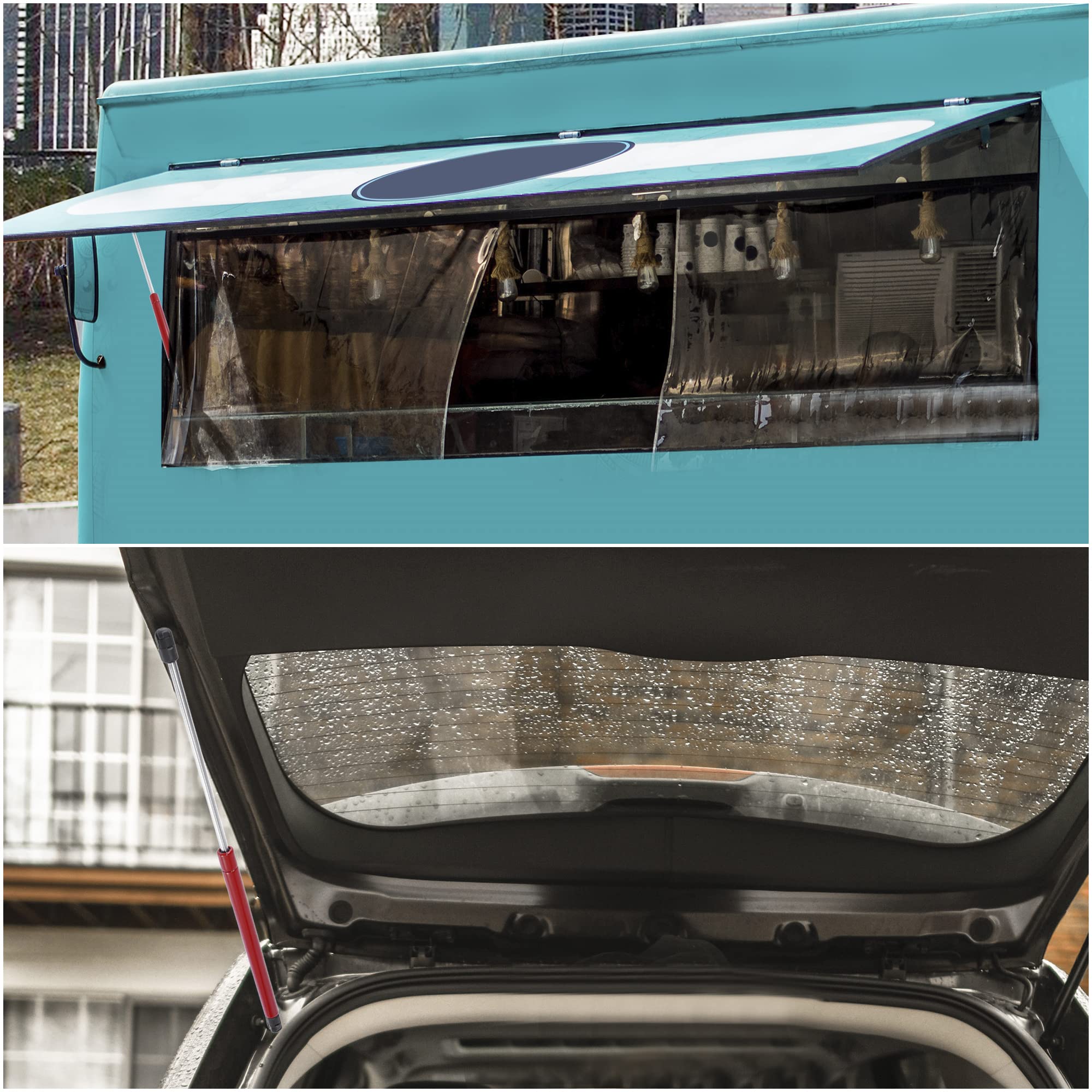 X AUTOHAUX Vérin à gaz 470N/48kg Amortisseur à gaz Charnière 600mm Longue Levage Porte Support Meuble Rouge