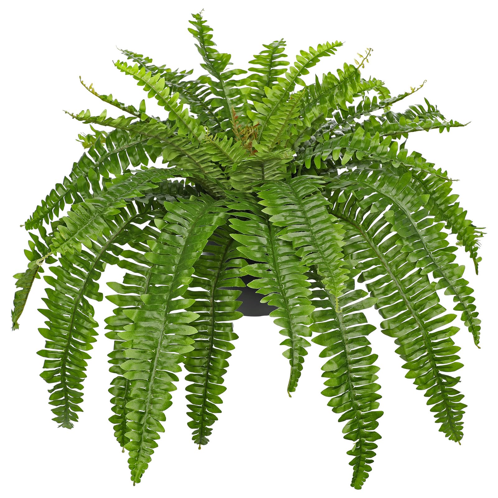 Hollyone 34.6'' Artificial Boston Fern Potted Plant, Fake Fern Bushes in Pot for Indoors & Outdoors, Green Faux Plants for Home Decor, Garden, Patio, Balcony, Living Room Decorations — image 1