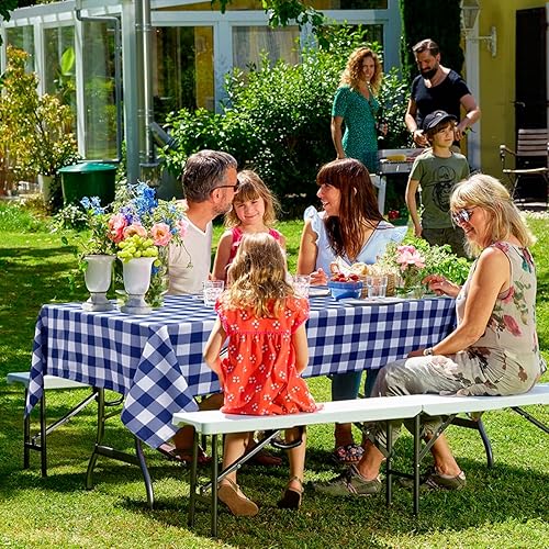 Miniatura 7 de Hiasan - Mantel impermeable a cuadros para comedor y día de campo
