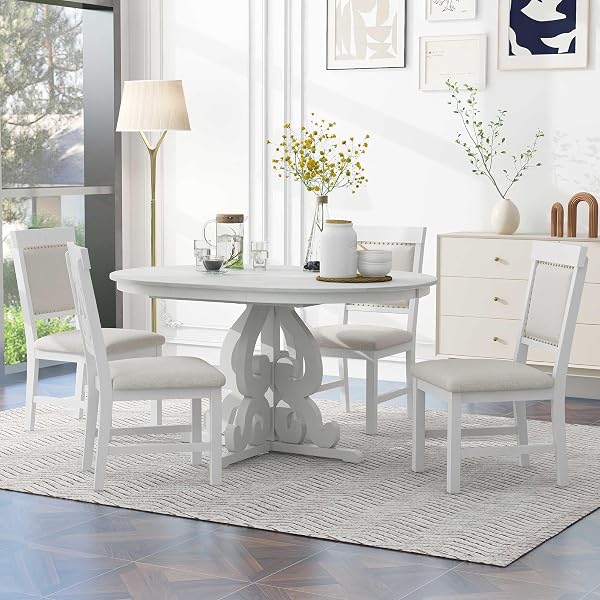 Beautiful Round Kitchen Table Ideas for Every Home 83 Vintage Extendable Set in Antique White