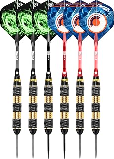 32G Steel Tip Darts Professional with Case,3Packs/6Packs,Aluminium Shafts+PVC Shafts with Extra Flights