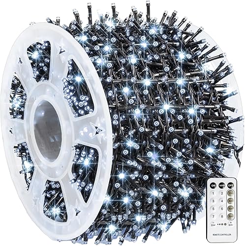 Miniatura 27 de Dazzle Bright - Cadena de luces de Navidad que cambian de color, 66 pies, 200 luces LED RGB con control remoto y temporizador, luces de hadas para