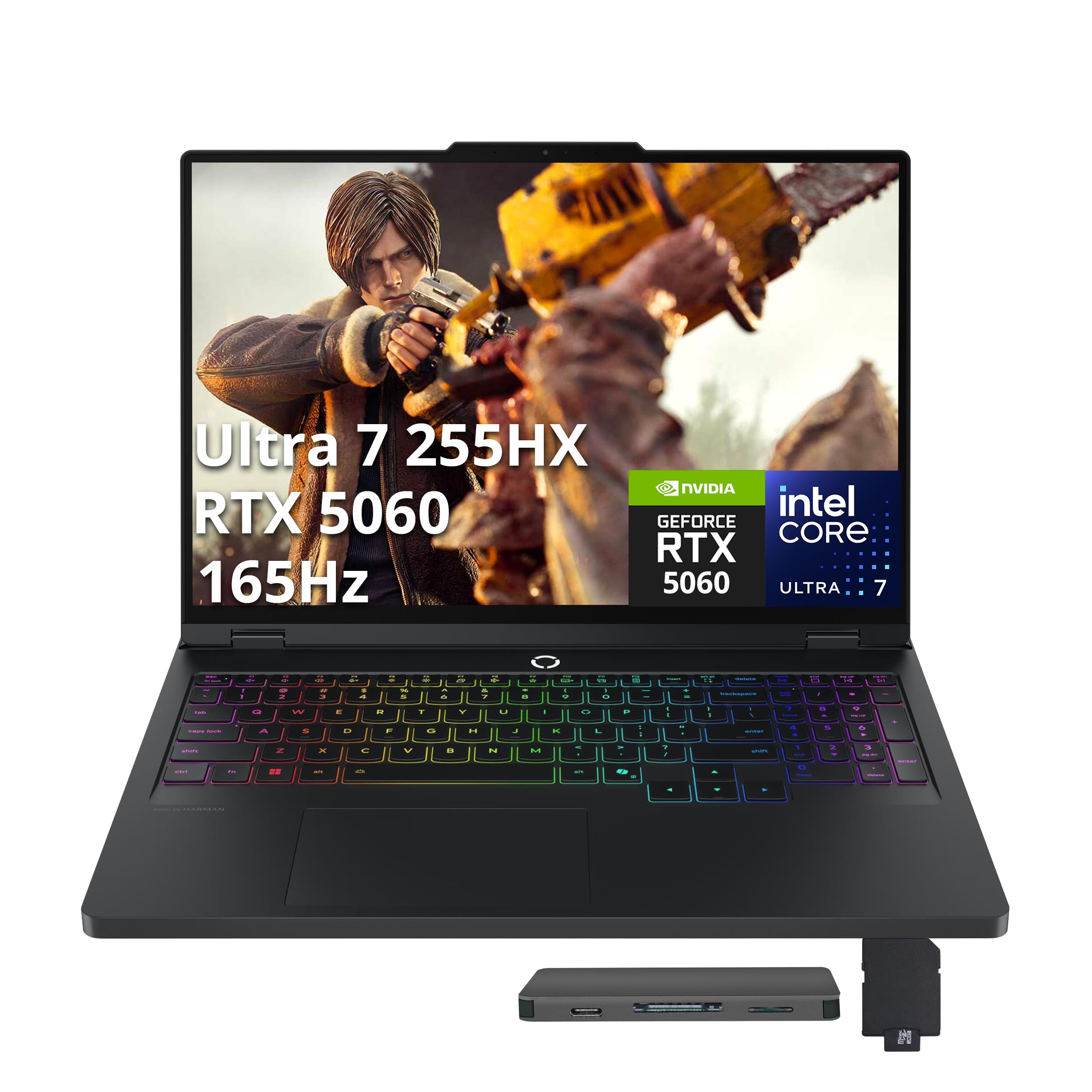 Lenovo Legion Pro 5i 16" WQXGA OLED 165Hz Gaming Laptop, Intel Ultra 7 255HX, GeForce RTX 5060, 32GB DDR5, 2TB SSD, 24-Zone RGB Backlit Keyboard, WiFi